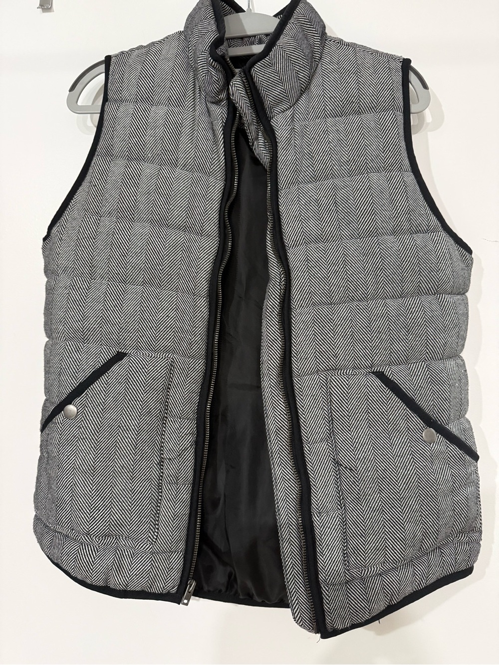 Women's Quilted Herringbone Vest in Gray - A.New Day